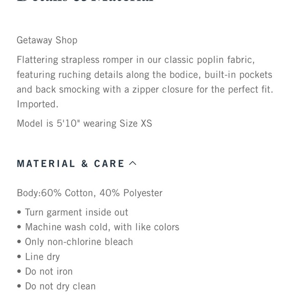 NWT Emerson Ruched Strapless Romper Cotton Blend w/pockets- Abercrombie & Fitch - Picture 6 of 7